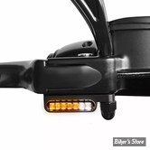 2 - CLIGNOS HEINZ BIKES - STRIPES BELOW BAR TURN SIGNAL - TOURING CVO 02/22 EMB. HYDRAULIQUE - 2 FONCTIONS - CORPS NOIR / CABOCHON FUME - HBTS-CVO02-PL