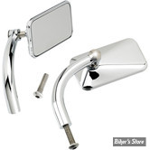 RETROS RECTANGLE - BILTWELL - UTILITY PERCH MOUNT MIRRORS - FINITION : CHROME / CÔTÉ : GAUCHE OU DROIT - LA PAIRE