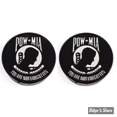 ECLATE O - PIÈCE N° 16 - BOUCHON D'AXE DE BRAS OSCILLANT - FIGURATI DESIGN - LOGO : POW MIA - NOIR ET ARGENT - FD55-POW-BLK