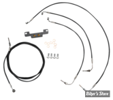 + 10" - KIT CABLES ET DURITE DE FREIN DE GUIDON RALLONGES - TOURING FLHT/FLHR 21/23 ABS - LA CHOPPERS - STANDARD - NOIR - LA-8056KT-08B