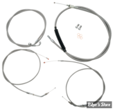 +10" - KIT CABLES ET DURITE DE FREIN DE GUIDON RALLONGES - SPORTSTER 04/06 - LA CHOPPERS - STANDARD - INOX - LA-8310KT-08