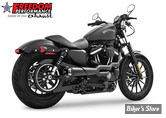 ECHAPPEMENT - FREEDOM PERFORMANCE - AMERICAN OUTLAW HIGH - 2EN1 - SPORTSTER 04UP - CORPS : NOIR / SORTIE : NOIR SCULPTE  - 