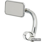 Ø GUIDON : 22MM / 7/8" - RETRO RECTANGLE - BILTWELL - UTILITY PERCH MOUNT MIRRORS WITH CLAMP - FINITION : CHROME / CÔTÉ : GAUCHE OU DROIT - POUR DIAMETRE 7/8" (22MM)