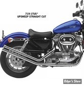 ECHAPPEMENT PAUGHCO - SPORTSTER 86/03 - UPSWEEP EXHAUST SYSTEM - STRAIGHT CUT DRAG PIPE - CHROME - 719-1TUS