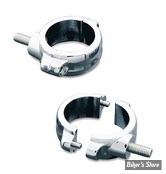 AV / KIT DE DEPLACEMENT DE CLIGNOTANTS AVANT - POUR TUBES DE FOURCHE DE 41MM - KURYAKYN - TWO-PIECE FORK MOUNTS - CHROME- 2286