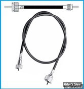 12mm BDV - CABLE DE COMPTEUR SUR BOITE DE VITESSES - BAGUE SUR COMPTEUR M12 X 1.0 - LONGUEUR : 53" - NOIR - 06-0041