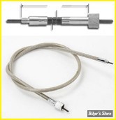 12mm - CABLE DE COMPTEUR DE ROUE AVANT - BAGUE SUR COMPTEUR M12 X 1.0 - LONGUEUR : 39" - OEM 67186-88 / 67051-74 / 67024-84A / 67038-84 - INOX - 