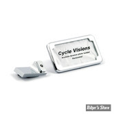 PLAQUE LATERALE - DYNA 06/07 - CYCLE VISIONS - HORIZONTALE - SANS LED - CHROME