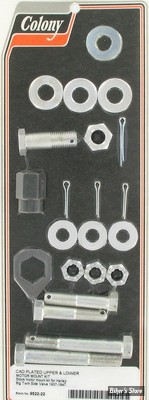 ECLATE J - PIECE N° 12A - KIT DE VISSERIE DE SUPPORT MOTEUR COMPLET - FLATHEAD 37/47 - OEM 4379 / 6395 / 7809 - COLONY - ZINC - 9522-22