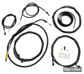 + 15" / +17" - KIT CABLES ET DURITE DE FREIN DE GUIDON RALLONGES - TOURING FLHT/FLHR 21UP ABS - LA CHOPPERS - PLUG AND PLAY - NOIR - LA-8056KT3-16B