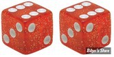 BOUCHONS DE VALVE TRIK TOPZ - DICE - ROUGE PAILLETTE