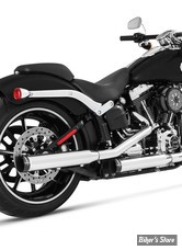 SILENCIEUX - RINEHART RACING - 3″ SLIP-ON EXHAUST - SOFTAIL FLSTF / FLSTSE / FXSTD 07/17 - CHROME / EMBOUTS : NOIR - 500-0204