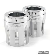 4" - EMBOUT D'ÉCHAPPEMENT - RINEHART RACING - MOTO SERIE -  CASTLE END CAP - CHROME - 900-0111 - LA PAIRE