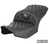 - SELLE SADDLEMEN - ROADSOFA CF STYLE LS Lattice Stitch - TOURING 2023UP - NOIR CARBON FIBER / COUTURES : ARGENT - 823-07-20605