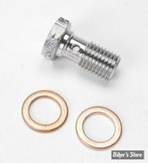 Vis banjo 10mm x 1.25 -  GOODRIDGE - OEM 41736-04 - AVEC RONDELLES JOINT - chrome