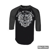 TEE-SHIRT MANCHES 3/4 - LETHAL THREAT - TIRES N TATTOOS EAGLE - NOIR/GRIS - TAILLE M