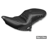 SELLE DUO - INDIAN ROADMASTER 16UP - MUSTANG - HEATED ONE-PIECE TOURING SEAT - DIAMOND STITCHED - NOIR - 79664