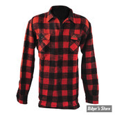 CHEMISE MANCHES LONGUES - FOSTEX - CHECKERED - NOIR/ROUGE - TAILLE M