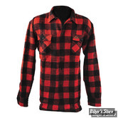 CHEMISE MANCHES LONGUES - FOSTEX - CHECKERED - NOIR/ROUGE - TAILLE L