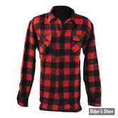 CHEMISE MANCHES LONGUES - FOSTEX - CHECKERED - NOIR/ROUGE - TAILLE XL