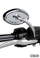 RÉTROVISEUR ARLEN NESS - Curvaceous Cats Eye Forged Billet Mirror - TIGE COURTE - CHROME - CÔTÉ DROIT - 13-138