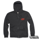 SWEAT-SHIRT ZIPPE - ROLAND SANDS DESIGN RSD - RSD ZIP HOODIE CAFE WING - COULEUR : CHARCOAL / CHARBON - TAILLE 4 / L - NEUF - NI REPRIS - NI ÉCHANGÉ-