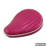 SELLE SOLO UNIVERSELLE - LARGEUR 230MM - LE PERA - SOLO - METALFLAKE - MAGENTA PLEATED - BIAIS BLANC