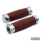 POIGNEES RIVERSIDE CUSTOM - BAKELITE RETRO GRIP - MARRON / CHROME