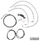 + 10" - KIT CABLES ET DURITE DE FREIN DE GUIDON RALLONGES - TOURING FLHT/FLHR 21/23 ABS - LA CHOPPERS - PLUG AND PLAY - INOX - LA-8056KT3-08