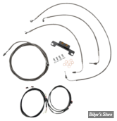 + 10" - KIT CABLES ET DURITE DE FREIN DE GUIDON RALLONGES - TOURING FLHT/FLHR 21UP ABS - LA CHOPPERS - PLUG AND PLAY - INOX - LA-8056KT3-08