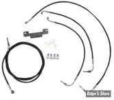 + 12" / +14" - KIT CABLES ET DURITE DE FREIN DE GUIDON RALLONGES - TOURING FLHT/FLHR/FLTR 17/19 - LA CHOPPERS - STANDARD - NOIR - LA-8055KT-13B