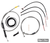 +18" / +20" - KIT CABLES ET DURITES DE FREIN DE GUIDON RALLONGES - SOFTAIL MILWAUKEE EIGHT 18UP - COMPLET - ACIER INOX - LA-8156KT2-16