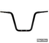 GUIDON 32mm SUR RISERS 32MM - HAUTEUR : 35.40 CM / 14" -  DRAG SPECIALTIES - TOURING - FLTRX 23UP - NOIR BRILLANT - 0601-6559