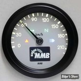 - MINI COMPTEUR ELECTRONIQUE MMB 60mm - ELT60 Basic Speedometer - 220 KM/H - FOND BLANC - CORPS NOIR - RÉTRO-ÉCLAIRAGE