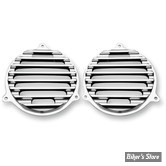 GRILLES DE HAUT PARLEUR AVANT - TOURING 14UP - COVINGTONS CUSTOMS - FINNED - CHROME