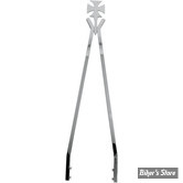 X - MONTANT DE SISSY BAR - CYCLE VISIONS - CROSSTUDE - LARGEUR 6.88" À 7.625" - HAUTEUR : 30" - CHROME