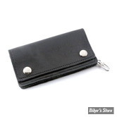 PORTEFEUILLE - AMIGAZ - LEATHER - BIKER WALLET - BLACK SOFT