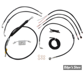 + 10" - KIT CABLES ET DURITES DE FREIN DE GUIDON RALLONGES - SOFTAIL MILWAUKEE EIGHT FXLRS/ / FXFB/S 18UP - COMPLET - NOIR - LA-8157KT2-08B