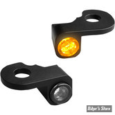 1 - CLIGNOS HEINZ BIKES - NANO SERIES LED TURN SIGNALS  - TOURING 14UP EMB. HYDR - 1 FONCTION - CORPS NOIR / CABOCHON FUME - HBTSN-FLH-HC