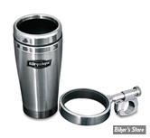 PORTE BOUTEILLE/GOBELET - KURYAKYN - STAINLESS STEEL MUG DRINK HOLDERS - POUR GUIDON DE 1"- CHROME - 1464