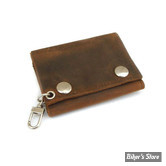 PORTEFEUILLE - AMIGAZ - LEATHER - TRIFOLD WALLET - VINTAGE BROWN