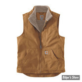 GILET SANS MANCHE - CARHARTT - SHERPA-LINED MOCK-NECK - MARRON