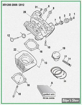  ECLATE G - PIECE N° 00 - ECLATE PIECES CYLINDRES ET CULASSE - SPORTSTER 1200XR 08/12