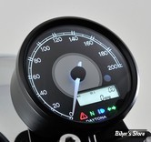 -  VELONA Ø 80MM - COMPTEUR / COMPTE TOURS VELONA / DAYTONA  AVEC VOYANTS - 80MM ELECTRONIC SPEEDOMETER - GRADUATION / 200 KMH - NOIR /  LED BLANC - 87790