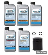 KIT HUILE MINERALE - Kit vidange moteur - 20W50 MINERALE - SOFTAIL 84/98 - DRAG SPECIALTIES - FILTRE A HUILE : NOIR