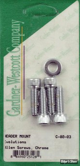 VISSERIE D'ECHAPPEMENT - 84UP - OEM 7593 - GARDNER WESCOTT - ALLEN - CHROME - LE KIT