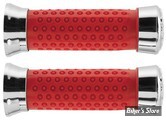 POIGNEES BIKEMASTER ALUMINIUM - RINGER 2 - 7/8" - ROUGE - EMBOUT : AIGLE CHROME