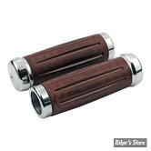 POIGNEES RIVERSIDE CUSTOM - RETRO GRIP BAKELITE - POUR TIRAGE INTERNE - CHROME / MARRON