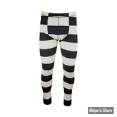 CALECON LONG - ROEG - LONG JOHN STRIPED PANT - NOIR / BLANC - TAILLE S