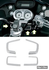 INSERT DE TABLEAU DE BORD - KURYAKYN - ROAD GLIDE 98/13 - Nacelle & Switch Panel Accents - CHROME - 3750